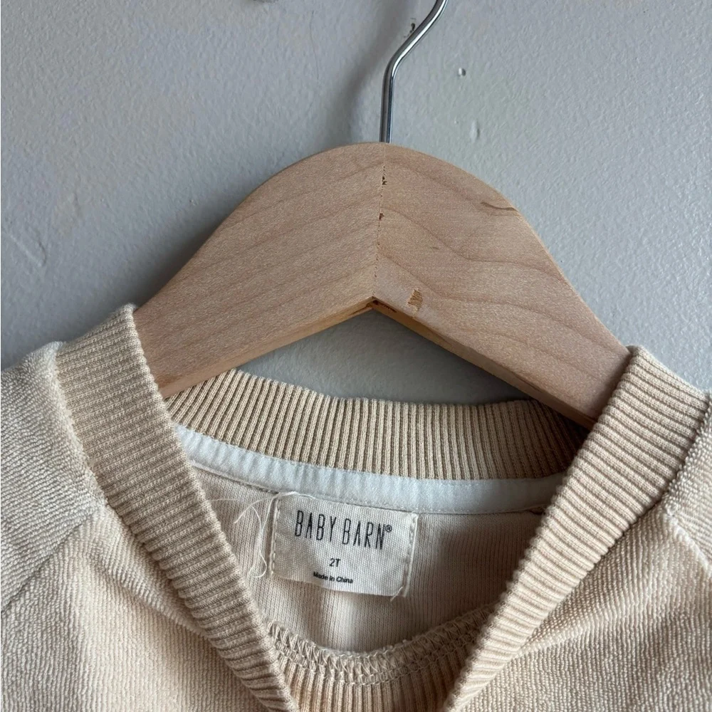 Baby Barn 2T Cream Terry Lounge Set Cozy Minimalist Neutral Aesthetic Outfit
